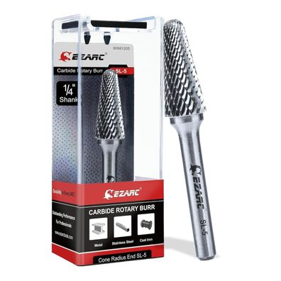 EZARC SL-5 Hartmetall Frässtifte mit 1/4 Zoll Schaft, Doppelschnitt