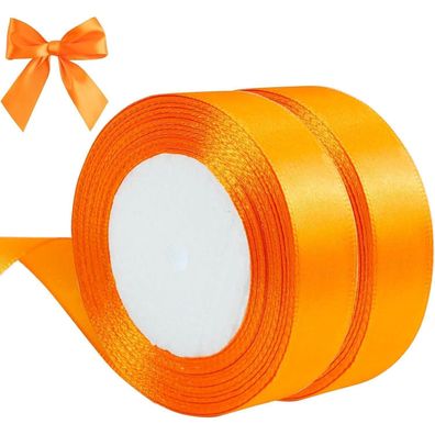 qingmeng Satinband Orange, 44m Geschenkband 20mm Breit für Hochzeit, Taufe