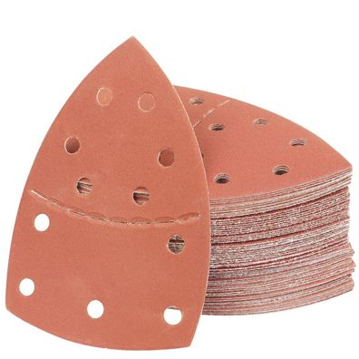 PMIQSA 100 Stück Deltaschleifpapier Klett 400 Körnung, 152x105mm für