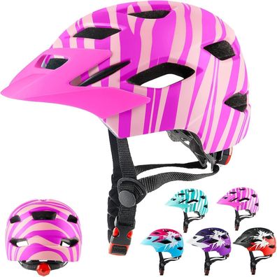 RaMokey Kinder Fahrradhelm mit Licht, verstellbar (50-56cm, 5-14 Jahre)