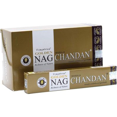 Vijayshree Golden Nag Chandan Masala Agarbathi Räucherstäbchen, 180g Kiste