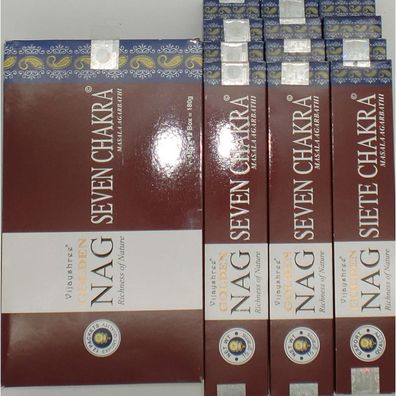 Golden NAG Siete Chakra Räucherstäbchen, 12er Packung (180 g)
