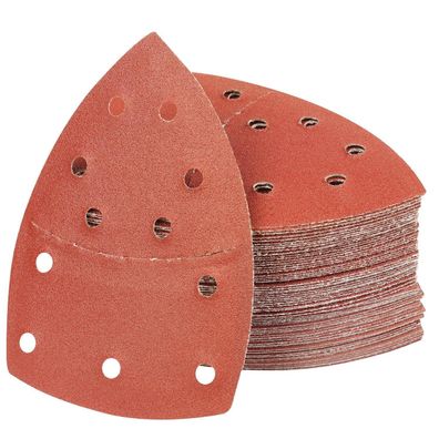PMIQSA 100 Stück Deltaschleifpapier Klett Schleifdreiecke 152x105mm 100 Körnung