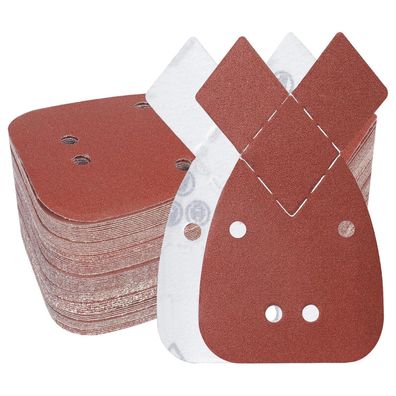 PMIQSA 100 Stück Schleifpapier Maus 100 Körnung 93x168mm Klett für Black und