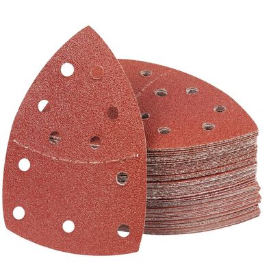 PMIQSA 80 Stück Deltaschleifer Schleifpapier Klett Schleifdreiecke 152x105mm 60