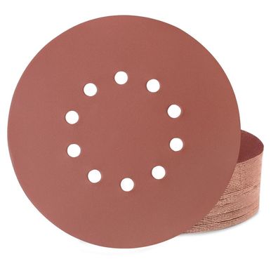 Huopueit 40 Stück Schleifpapier 225mm Klett, 10 Loch, Körnung 400 für