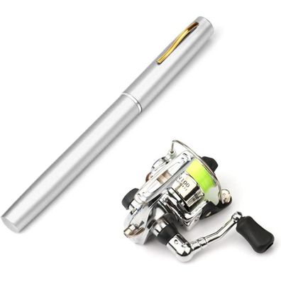Lixada Mini Taschen Angelrute mit Rolle Combo, faltbar, für Süß- und Salzwasser