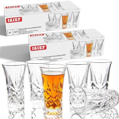 JAIEF Tequila-Gläser 60ml, 12 Stück - Schwere Boden für Whiskey, Likör