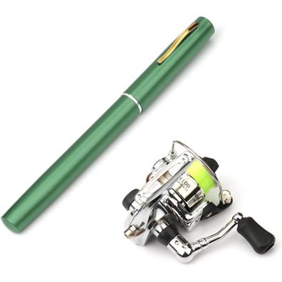 Lixada Mini Taschenstift Angelrute Combo mit Angelrolle, faltbar, 1M/1.4M/1.6M