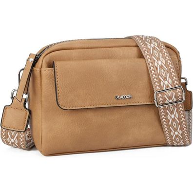 Gladdon Damen Umhängetasche in Lederoptik, kleine Handtasche mit breitem