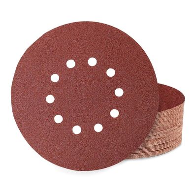 Huopueit 60 Stück Schleifpapier 225 mm Klett, 10 Loch, gemischte Körnung