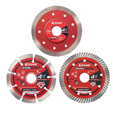 EZARC Diamanttrennscheiben 115mm, 3er Set für Stein, Granit, Beton, Fliesen
