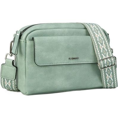 Gladdon Damen Umhängetasche in Lederoptik, kleine Handtasche mit breitem