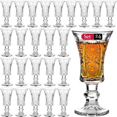 JAIEF Schnapsgläser 45 ml, bleifreies klares Glas mit schwerem Boden, 24 Stück