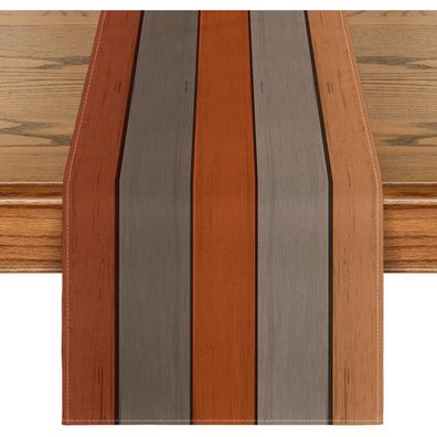 Artoid Mode Tischläufer Orange Planken Antik Rustikal Holz Herbst Tischdeko