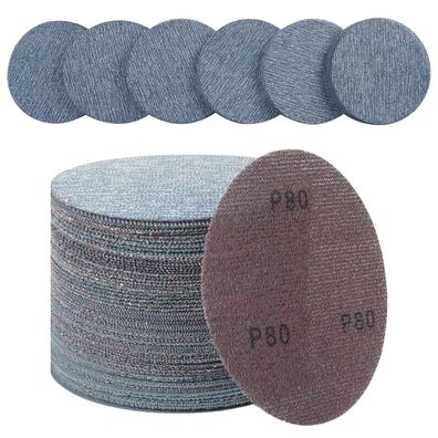 PMIQSA 30tlg Schleifpapier 150mm Klett, Keramik Schleifgitter 80 Körnung für