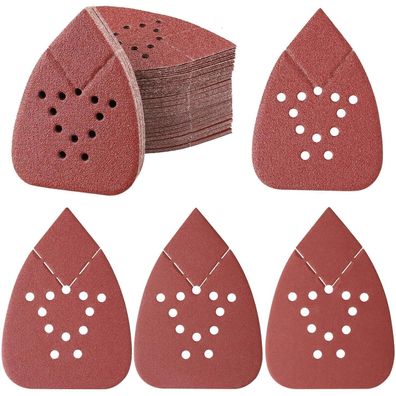 PMIQSA 100er Set Schleifpapier für Dreieckschleifer, 135x93mm, Klett, 5