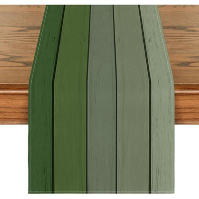 Artoid Mode Tischläufer Wald Grün Planken Rustikal Holz 40x180 cm