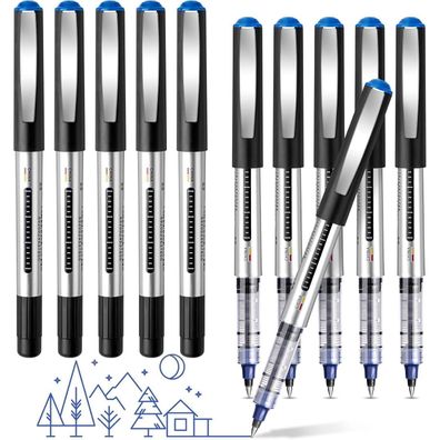 Weysoo Kugelschreiber Set, 10 Stück Blaue Gelstifte, 0.5mm Spitze, Schnell