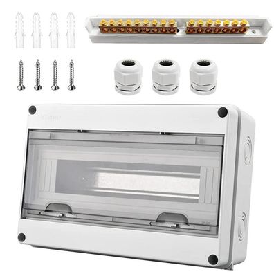Qiyiche Sicherungskasten Aufputz IP65, 1-reihig, 15 Module, mit 9 Terminals und