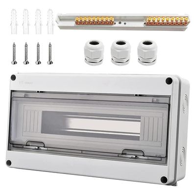 Qiyiche Sicherungskasten Aufputz Verteiler IP65, 1-reihig, 18 Module, für