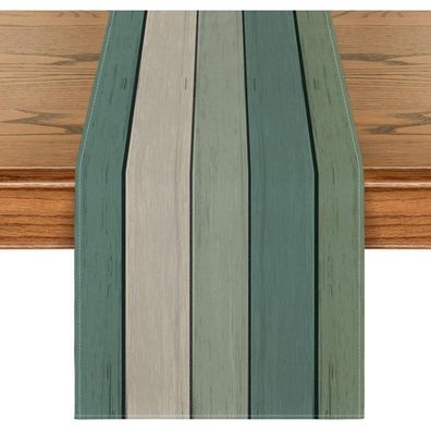 Artoid Mode Tischläufer Wasser Grün Planken Antik Rustikal Holz 40x140 cm