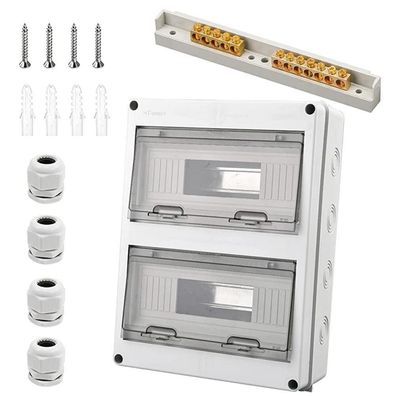 Qiyiche Sicherungskasten Aufputz, 2-reihig, 24 Module, IP65 wasserdicht für