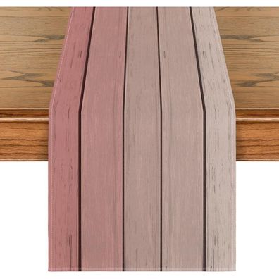 Artoid Mode Tischläufer Rosa Planken Antik Rustikal Holz 40x140 cm für