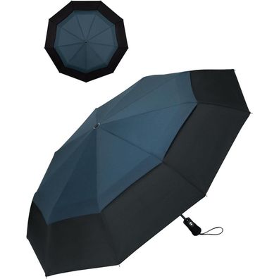 Chakipee Automatik Regenschirm Sturmfest - Kompakter Taschenschirm mit doppelt