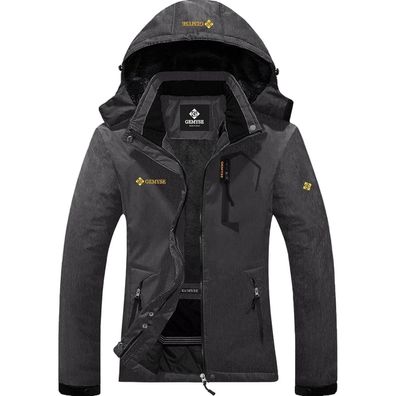 GEMYSE Damen Wasserdichte Fleece Outdoor-Winterjacke mit Kapuze für Ski und