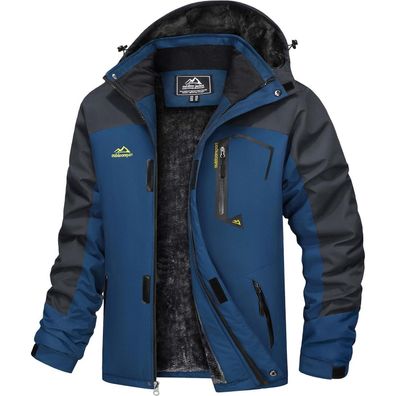 Tacvasen Herren Winterjacke Wasserdicht Winddicht Warm mit Fleece-Futter und