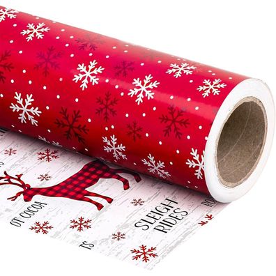 Ruspepa Wendbares Weihnachts-Geschenkpapier Mini-Rolle 43,2 cm x 10 m