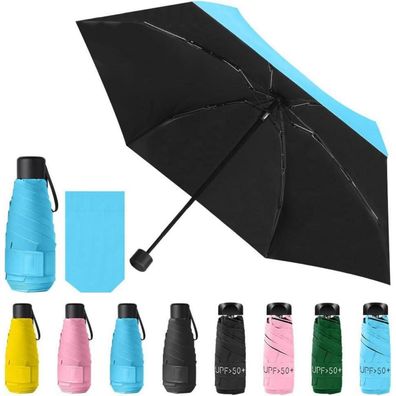 Vicloon Mini Regenschirm, Pocket Taschenschirm, Sonnenschutz, UV-Schutz, Klein