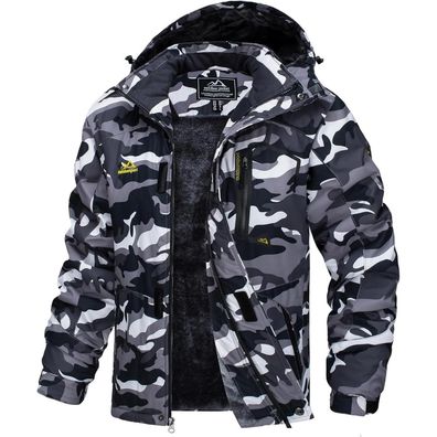 Tacvasen Herren Winterjacke Wasserdicht Winddicht Warm mit Kapuze und