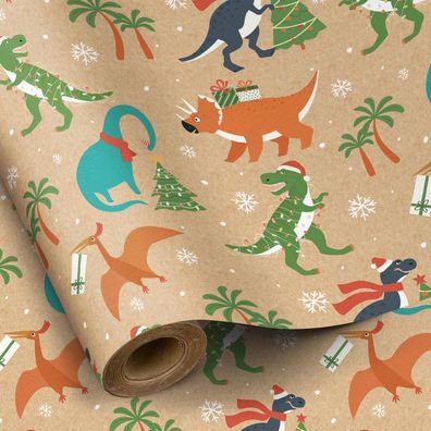 Ruspepa Weihnachts-Geschenkpapierrolle aus Kraftpapier, 43,2 cm x 10 m, mit