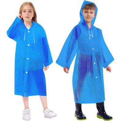 Vicloon Kinder Regenponcho Wasserdicht Transparent, Ideal für Reisen, Wandern