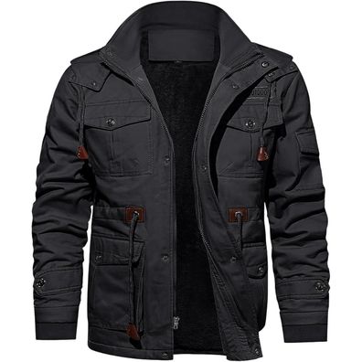 Tacvasen Herren Winterjacke Warme Fleecejacke Militärjacke Lässige Gefütterte