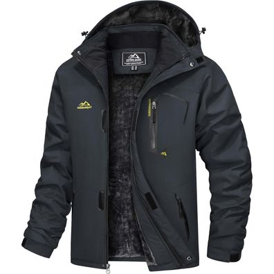 Tacvasen Herren Winterjacke mit Fleece-Futter, wasserdicht, winddicht, mit