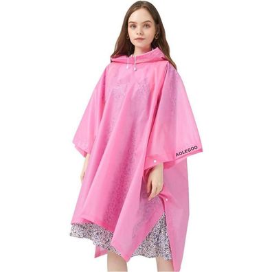 2 Stück EVA Regenponcho, wiederverwendbar, tragbar, Unisex-Regencape für