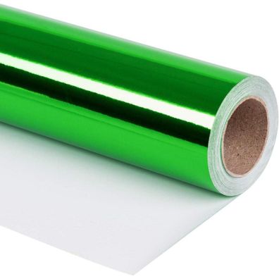 Ruspepa Grünes Metallic-Geschenkpapier - 76 cm x 10 m - Einfarbig, Hochglanz