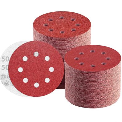 Twstyfal Schleifpapier 125mm Klett, 150 Körnung, 8 Loch, 110 Stück für
