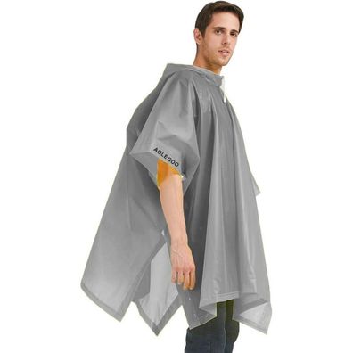2 Stück EVA Regenponcho, wiederverwendbarer, tragbarer Unisex-Regencape für
