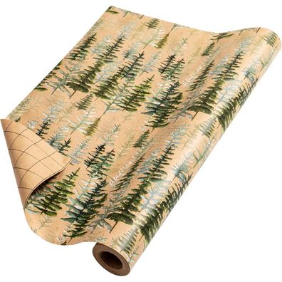 Ruspepa Weihnachts-Geschenkpapier Jumbo-Rolle Kraftpapier Weihnachtsbaum-Design