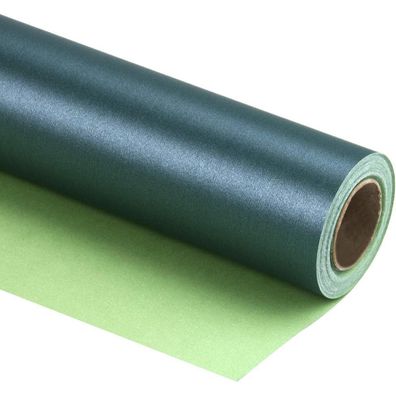Ruspepa Grünes Mattes Geschenkpapier mit Perlglanz - 76 cm x 10 m - Für alle