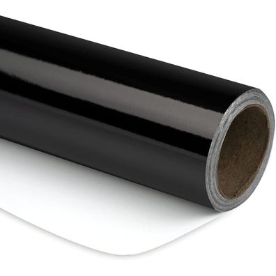 Ruspepa Schwarzes Metallic-Geschenkpapier, Mini-Rolle, 44,5 cm x 10 m