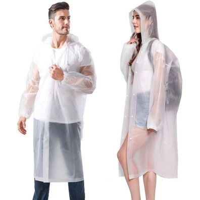 Aolegoo 2 Stück Regenponcho, Wiederverwendbarer, Tragbarer Unisex-Regencape für
