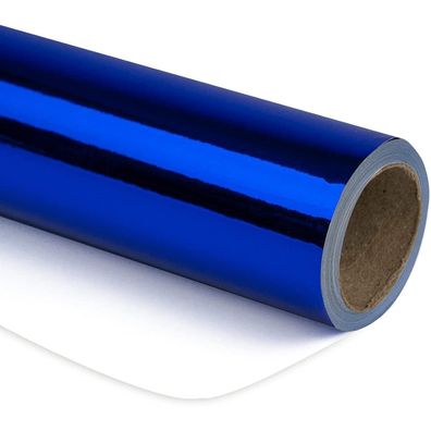 Ruspepa Royal Blue Metallic Geschenkpapier - Mini Rolle, 43 cm x 10 m