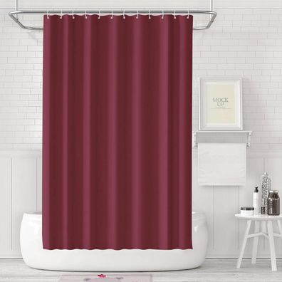 Lukdung Duschvorhang 180x180 cm Dunkel Rot, Anti-Schimmel, Wasserdicht, PEVA
