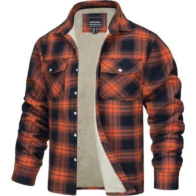 Tacvasen Herren Fleece Thermohemd Warm Flanellhemd Holzfällerhemd Winter