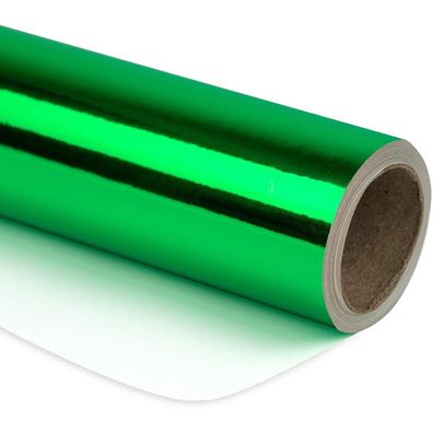 Ruspepa Grünes Metallic-Geschenkpapier Minirolle, 43 cm x 10 m, perfekt für